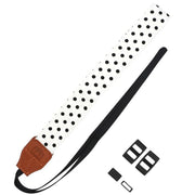 カメラストラップ ショルダーストラップ 一眼レフ 肩掛け 首掛け カメラアクセサリー ドット柄 水玉 幅広 紛失防止 落下防止 おしゃれ 可愛い 長さ調節可