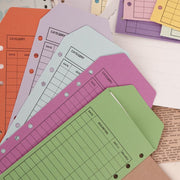 仕分け封筒 封筒 カラー封筒 ルーズリーフ用 予算封筒 家計管理 予算シート お金管理 メモ 文房具 雑貨 文具 6穴 12色 12個セット 事務用品 カラフル 便利 バインダー用