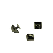 飾りカシメ 角カシメ 角ピラミッド 手芸用品 クラフト材料 金具 留め具 ねじ式 ネジ式 10mm 12mm 15mm パーツ 装飾 DIY 無地 単色 シルバーカラー ゴールドカラー ガンメタ
