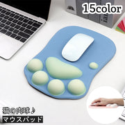マウスパッド リストレスト付き 猫 肉球 猫の手 パソコン PCグッズ シリコン ネコ 手のひら にくきゅう おしゃれ かわいい 可愛い 会社 オフィス リモートワーク マウス用パット PCアクセサリー