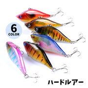 ハードルアー ミノープラグ 釣り針付き 釣り具 6cm 疑似餌 偽餌 フック付き 小魚デザイン 3Dアイ 軽量 カラフル 海釣り 川釣り 海水 淡水 釣り用品 フィッシング用品 アウトドア