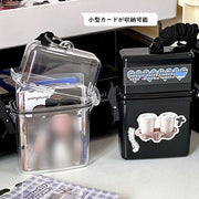 フォトカード収納ケース 写真 アルバム フォトカード収納ボックス クリア 透明 黒 首下げ 持ち運び チェキ 小物入れ 収納