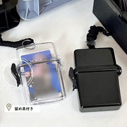フォトカード収納ケース 写真 アルバム フォトカード収納ボックス クリア 透明 黒 首下げ 持ち運び チェキ 小物入れ 収納