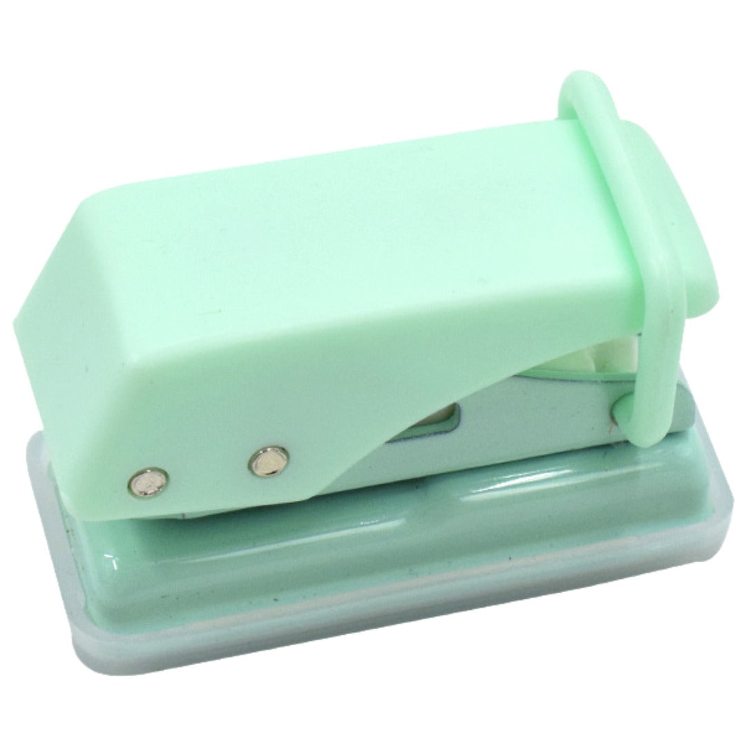 ミニ穴あけパンチ 1つ穴 単穴 直径6mm パンチ 文具 ステーショナリー 便利 携帯 学校 ルーズリーフ ファイル かわいい 可愛い シンプル パステルカラー 緑 ピンク 黄 紫