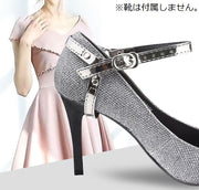 アンクルストラップ 1ペア パンプスストラップ パンプスベルト シューズベルト シューズバンド 美足 装着簡単 脱げ防止 パカパカ防止 走れる シューズアクセサリー フェイクレザー バックル付き 長さ調節可能 上品 シンプル おしゃれ お洒落 レディース 女性 婦人