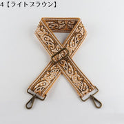 バッグストラップ ショルダーベルト 持ち手 肩紐 付け替え 交換用 幅広ワイド 斜めがけ 肩掛け ペイズリー おしゃれ 長さ調整可能