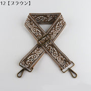 バッグストラップ ショルダーベルト 持ち手 肩紐 付け替え 交換用 幅広ワイド 斜めがけ 肩掛け ペイズリー おしゃれ 長さ調整可能