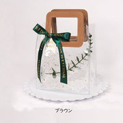 ラッピングバッグ ギフトバッグ 透明バッグ 18×20cm クリアバッグ 手提げ プレゼント用 贈り物用 ギフト用袋 おしゃれ シンプル スタイリッシュ ホワイト ブルー レッド ピンク