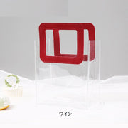 ラッピングバッグ ギフトバッグ 透明バッグ 18×20cm クリアバッグ 手提げ プレゼント用 贈り物用 ギフト用袋 おしゃれ シンプル スタイリッシュ ホワイト ブルー レッド ピンク