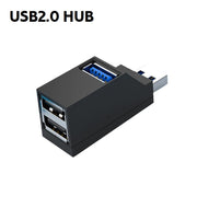 USBハブ 3ポート パソコン周辺機器 HUB USB2.0 外付け 携帯 データ転送 保存 充電 コンパクト ミニサイズ 便利グッズ シンプル スタイリッシュ 自宅 オフィス 事務用品 PC周辺機器 黒