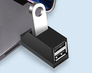 USBハブ 3ポート パソコン周辺機器 HUB USB2.0 外付け 携帯 データ転送 保存 充電 コンパクト ミニサイズ 便利グッズ シンプル スタイリッシュ 自宅 オフィス 事務用品 PC周辺機器 黒