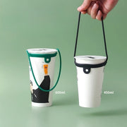 カップホルダー ドリンクカップホルダー ドリンクストラップ シリコン 持ち運び 持ち歩き テイクアウト コーヒーカップ 紙コップ ストラップ