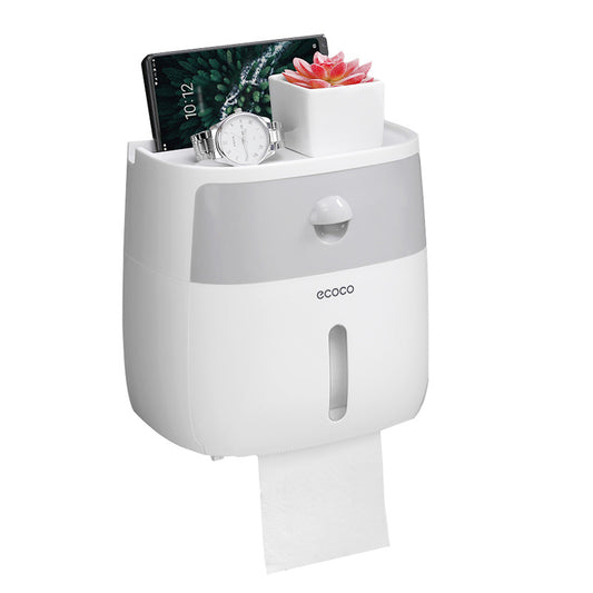 トイレットペーパーホルダー ペーパーホルダーボックス 壁掛け 防水 小物置き プラスチック 商品画像
