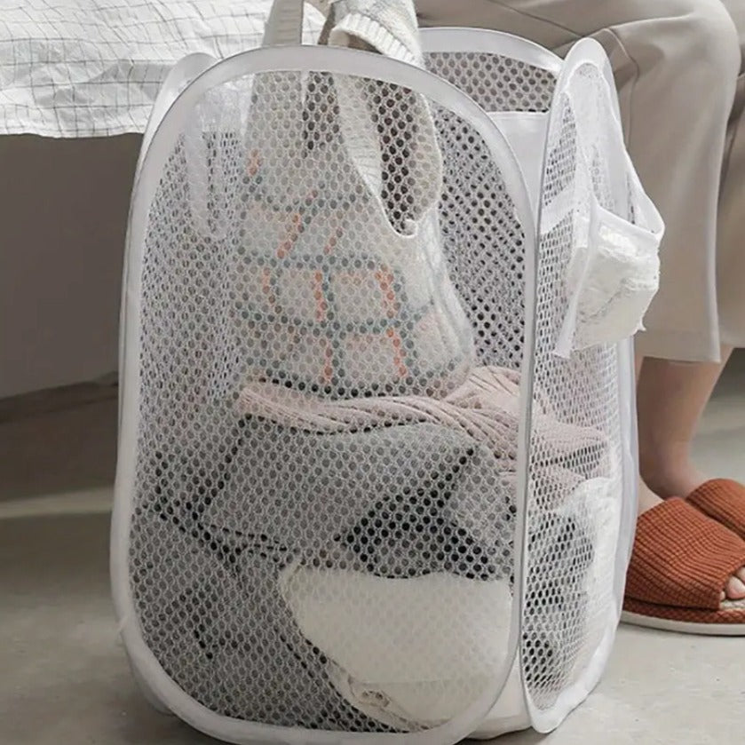 ランドリーバスケット 洗濯かご 折りたたみ メッシュ 洗濯グッズ ランドリー用品 商品画像2