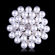 ブローチ レディース アクセサリー フラワー 花 ラインストーン フェイクパール サークル型 おしゃれ かわいい ギフト プレゼント 結婚式 入学式 卒業式 パーティー フォーマル