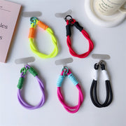 スマホストラップ ハンドストラップ スマホ 単品 1本 ショートストラップ 手首 手ぶら 落下防止 紛失防止 挟むだけ ロープ 紐 可愛い おしゃれ カラフル バイカラー パラコード スマートフォン 携帯電話 カラバリ豊富