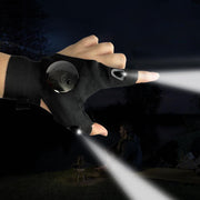 ハンディライト ライトグローブ 片手用 釣り用品 手袋 穴あき 指ぬき LED 面ファスナー アウトドア リチウム 夜釣り キャンプ 便利