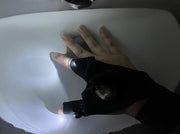 ハンディライト ライトグローブ 片手用 釣り用品 手袋 穴あき 指ぬき LED 面ファスナー アウトドア リチウム 夜釣り キャンプ 便利