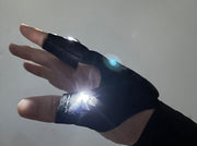 ハンディライト ライトグローブ 片手用 釣り用品 手袋 穴あき 指ぬき LED 面ファスナー アウトドア リチウム 夜釣り キャンプ 便利