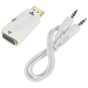 変換アダプタ HDMI to VGA 3.5mmオーディオケーブル付き 音声出力対応 HDMIオス VGAメス 小型 コンパクト PC DVD HDTV 黒 白