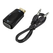 変換アダプタ HDMI to VGA 3.5mmオーディオケーブル付き 音声出力対応 HDMIオス VGAメス 小型 コンパクト PC DVD HDTV 黒 白