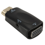 変換アダプタ HDMI to VGA 3.5mmオーディオケーブル付き 音声出力対応 HDMIオス VGAメス 小型 コンパクト PC DVD HDTV 黒 白