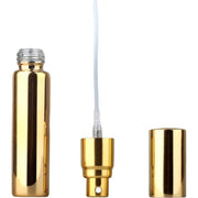アトマイザー 詰め替え容器 スプレーボトル 持ち運び 5ml 10ml ディスペンサー スプレー 香水 小分けボトル ポータブル コンパクト 小さい 軽量 ミニボトル アロマ フレグランス コロン シンプル おしゃれ 上品 かわいい きらきら 金色 銀色 黒