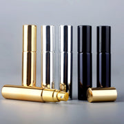 アトマイザー 詰め替え容器 スプレーボトル 持ち運び 5ml 10ml ディスペンサー スプレー 香水 小分けボトル ポータブル コンパクト 小さい 軽量 ミニボトル アロマ フレグランス コロン シンプル おしゃれ 上品 かわいい きらきら 金色 銀色 黒