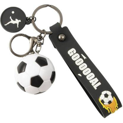キーホルダー キーリング サッカーボール サッカー タグ付き バッグチャーム ブラック バリエーション画像
