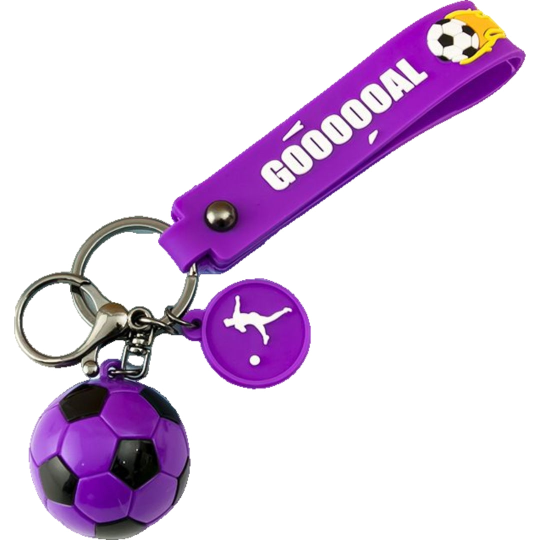 キーホルダー キーリング サッカーボール サッカー タグ付き バッグチャーム パープル バリエーション画像
