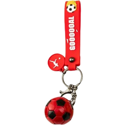 キーホルダー キーリング サッカーボール サッカー タグ付き バッグチャーム レッド バリエーション画像