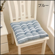 座布団 椅子用クッション 40×40cm 正方形 四角 スクエア 紐付き ひも ボーダー シンプル リビング ダイニング