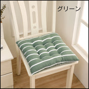 座布団 椅子用クッション 40×40cm 正方形 四角 スクエア 紐付き ひも ボーダー シンプル リビング ダイニング