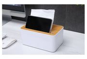 ティッシュケース ロールペーパーホルダー 小物入れ ボックス リモコンラック スマホスタンド 木製 卓上 トイレットペーパー収納