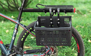 自転車用カゴ 前カゴ 買い物かご バスケット フロント リア 収納 折り畳み 着脱 後付け 引っかける 持ち手 取っ手 ハンドル プラスチック製 ブラック 黒