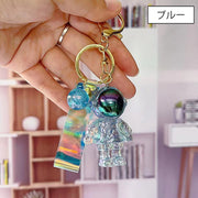 キーホルダー キーリング 宇宙飛行士 ハンドストラップ キラキラ オーロラ おしゃれ かわいい アストロ スペース 金属製 カギ 鍵 チェーン スター 星 ギフト プレゼント 贈り物 レディース メンズ 男女兼用