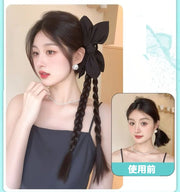 エクステ 三つ編み エクステンション ヘアクリップ レディース つけ毛 部分ウィッグ ヘアアレンジ 2連 編み込み 簡単装着 ポイントウィッグ ロング おしゃれ かわいい 髪飾り イメチェン イベント コスプレ 女性 女子 ヘアアクセサリー