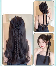 エクステ 三つ編み エクステンション ヘアクリップ レディース つけ毛 部分ウィッグ ヘアアレンジ 2連 編み込み 簡単装着 ポイントウィッグ ロング おしゃれ かわいい 髪飾り イメチェン イベント コスプレ 女性 女子 ヘアアクセサリー
