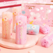 消しゴム 3個セット 桜 さくら サクラ クローバー 四つ葉 よつば 花 フラワー 四角 長い ロング かわいい キュート おしゃれ プレゼント 文房具 学校 学生 女性 女子 女の子