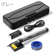 半田ごて セット ワイヤレス コードレス 充電式 温度調節 300℃ 450℃ スタンド 糸ハンダ フラックス 充電ケーブル Type-C リチウム キット ホルダー ハンダごて はんだごて 半田こて 半田ごて