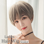 フルウィッグ レディース 全頭かつら ヘアウィッグ ショートヘア ストレート ブラウン ブラック グレー シルバー 仮装 コスプレ イメチェン