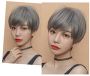 フルウィッグ レディース 全頭かつら ヘアウィッグ ショートヘア ストレート ブラウン ブラック グレー シルバー 仮装 コスプレ イメチェン
