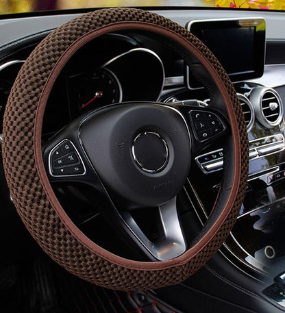 ハンドルカバー 車 ステアリングカバー O型 D型 カーハンドル用 商品画像3