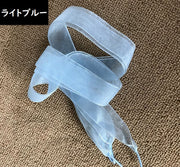 靴紐 靴ひも シューレース 2本セット レディース リボン 幅広 平型 透け感 ふんわり 無地 可愛い スニーカー シューズ くつ