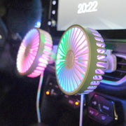 車用扇風機 車用サーキュレーター 車載用扇風機 小型扇風機 USB 車内用品 カー用品 車用品 ミニ扇風機 光る 点灯 キラキラ 風量調節可 角度調節可 取り付け簡単 冷房 送風 エアコン吹き出し口 カーアクセサリー おしゃれ かわいい かっこいい スイッチ切替 緑 黄 ピンク 白 黒 黄