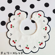 スタイ よだれかけ ビブ エプロン お食事 ベビー 赤ちゃん 子供 刺繍 軽量 360度 まるい スナップボタン 可愛い 出産祝い
