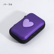アクセサリーポーチ 充電器入れ 小物入れ 充電コード収納 イヤホンケース マルチケース スマホ用品 USB入れ SDカード ハート 小銭入れ かわいい