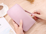 財布 ロングウォレット レディース 女性用 長財布 小銭入れ 札入れ カード入れ マルチケース L字ファスナー ストラップ付き 大容量 シンプル おしゃれ