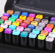 油性マーカー ペン 油性ペン 48色セット バッグ付き 文房具 文具 筆記具 カラーペン マーカーセット 細字 太字 両用 速乾性 アートマーカー ケース付き 持ち運び 塗り絵 スケッチ 手帳 描画 マークチェック プレゼント ギフト 趣味 ホビー 仕事 デザイン カラバリ豊富