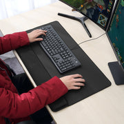リストレスト デスクパッド マウスパッド 一体型 リストパッド 手首クッション 大判 70cm 疲れ軽減 ハンドレスト 滑り止め 手置き ノートPC デスクトップPC アクセサリー 黒 ブラック